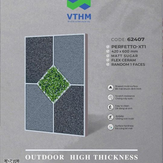 Gạch Lát Sân Vườn 42x60x1,2cm GPVC 62407